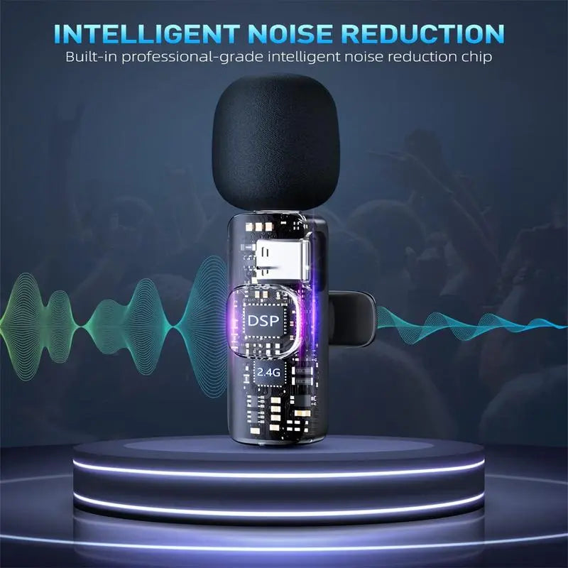Wireless Lapel Microphone Noise Reduction for Iphone Android Plug-And-Play Professional Recording Phone Mic for Live Streaming Shorts Videos Tiktok Youtube Vlog Interview Online Classes,Usb Rechargeable Wireless Microphone, Audio Devices