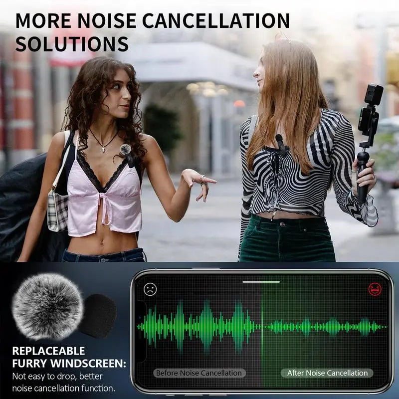 Wireless Lapel Microphone Noise Reduction for Iphone Android Plug-And-Play Professional Recording Phone Mic for Live Streaming Shorts Videos Tiktok Youtube Vlog Interview Online Classes,Usb Rechargeable Wireless Microphone, Audio Devices