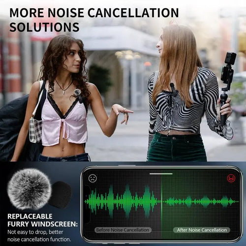 Wireless Lapel Microphone Noise Reduction for Iphone Android Plug-And-Play Professional Recording Phone Mic for Live Streaming Shorts Videos Tiktok Youtube Vlog Interview Online Classes,Usb Rechargeable Wireless Microphone, Audio Devices